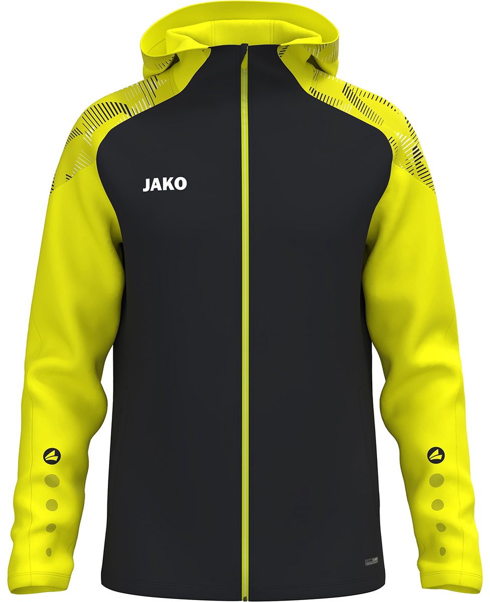 Jako Sonic Jas Met Kap Heren - Zwart / Fluogeel | Maat: L