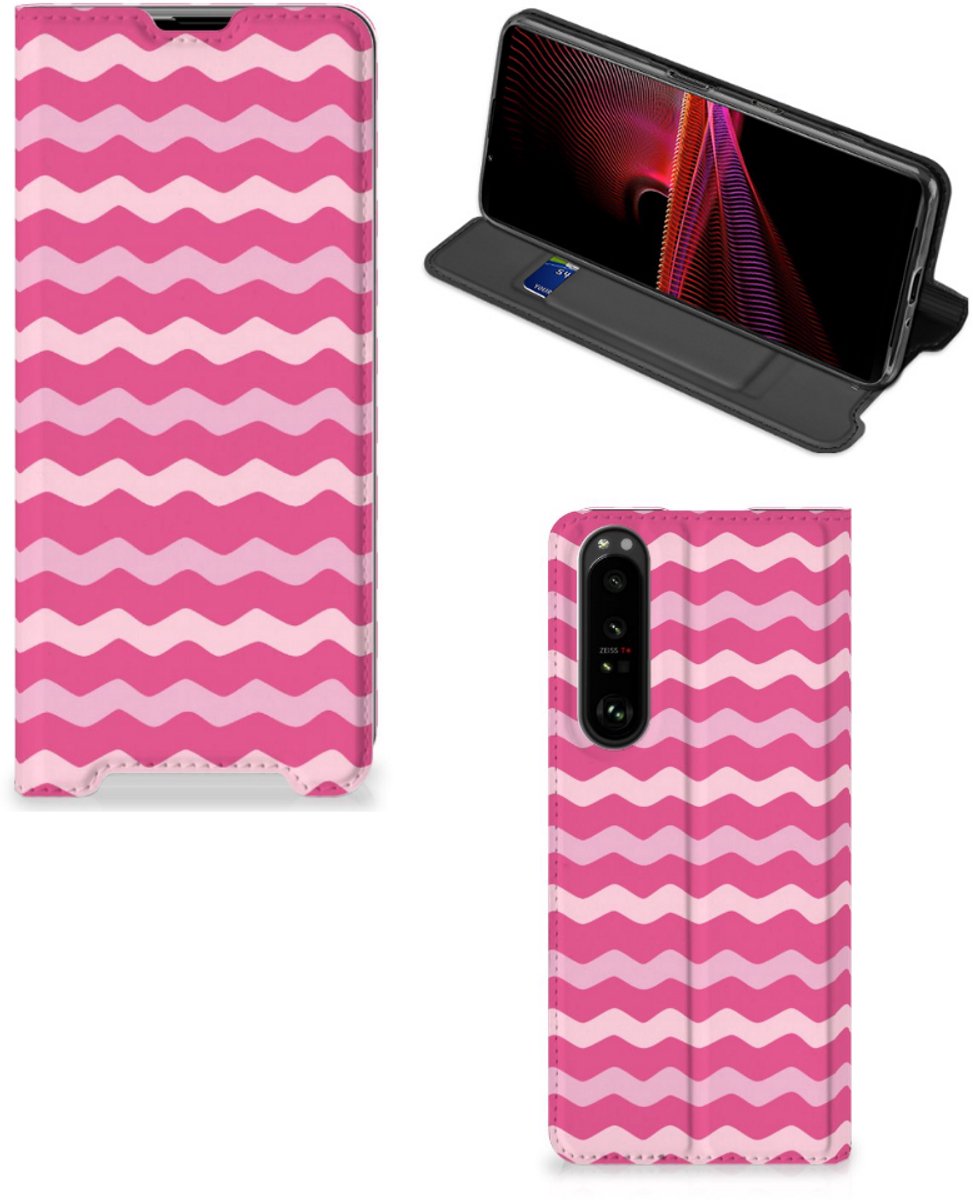 Sony Xperia 1 III Hoesje met Magneet Waves Pink