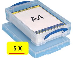 5 x Opbergbox Really Useful * 4 liter voor A4 * 40 x 26 x 9 cm