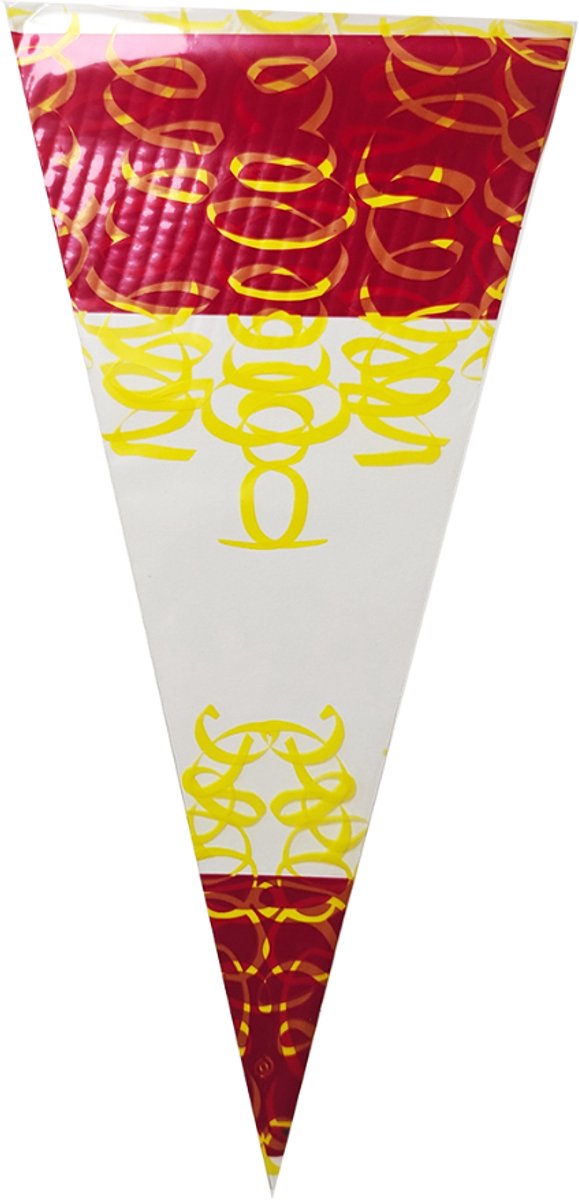 Puntzakken 18x37cm 0.5 pond Rood/Geel (250 Stuks)
