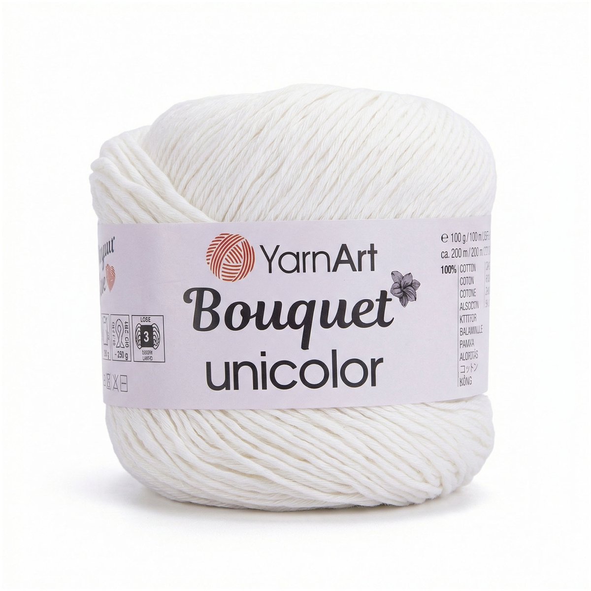 YarnArt Bouquet Unicolor - Katoen Garen - Effen - 100g - 200m - Kleur 3201