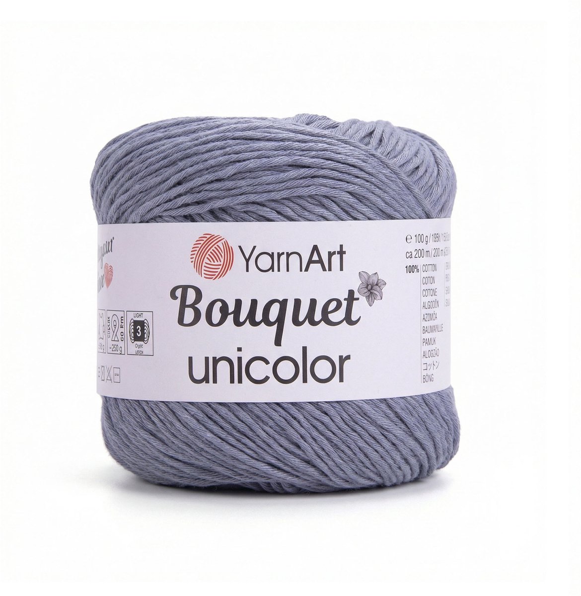 YarnArt Bouquet Unicolor - Katoen Garen - Effen - 100g - 200m - Kleur 3203