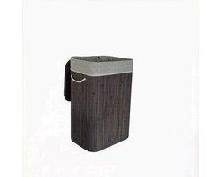 Hoppa! - Bamboe Wasmand - Opbergmand - 72L - Zwart