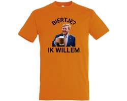 Biertje? IK WILLEM T-shirt - Oranje - Oranje shirt - Koningsdag - Koningsdag Outfit - Koningsdag Kleding - Heren - Dames - Unisex - Oranje Kleding - Maat M