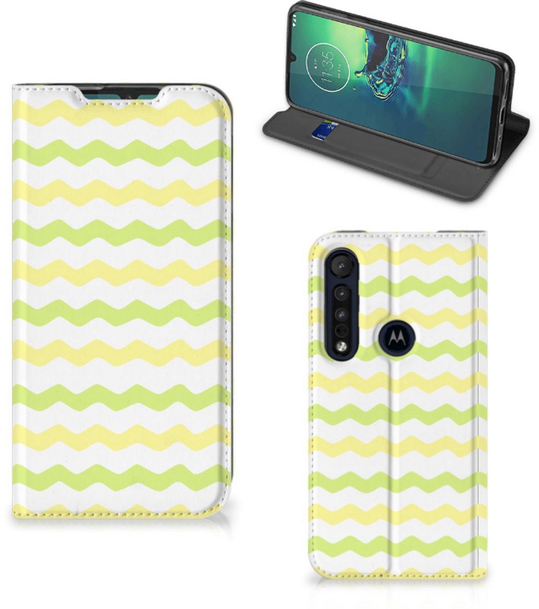 Motorola G8 Plus Hoesje met Magneet Waves Yellow