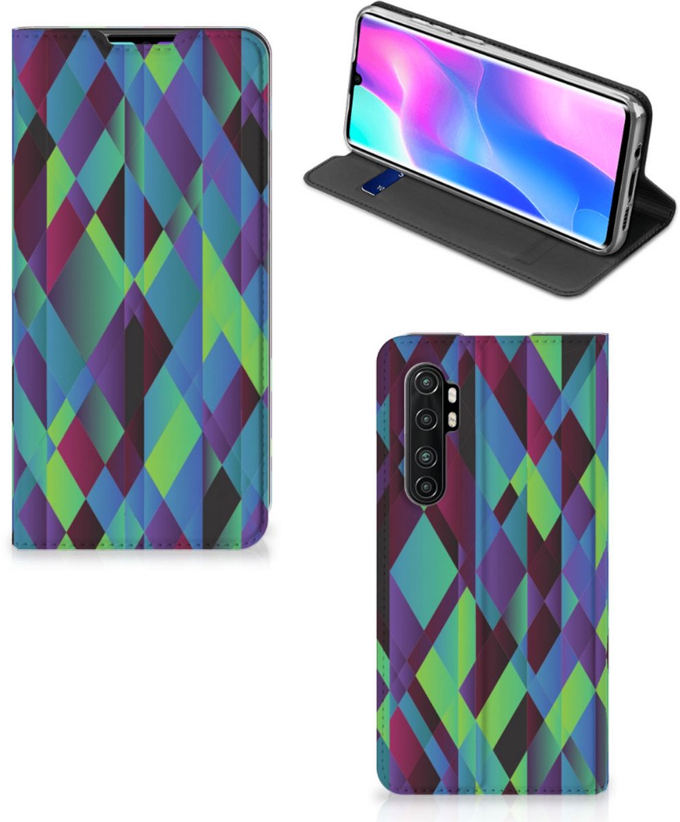 Xiaomi Mi Note 10 Lite Stand Case Abstract Green Blue