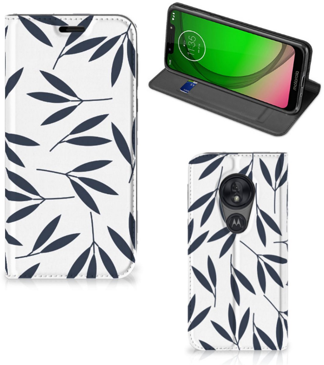 Motorola Moto G7 Play Smart Cover Leaves Blue