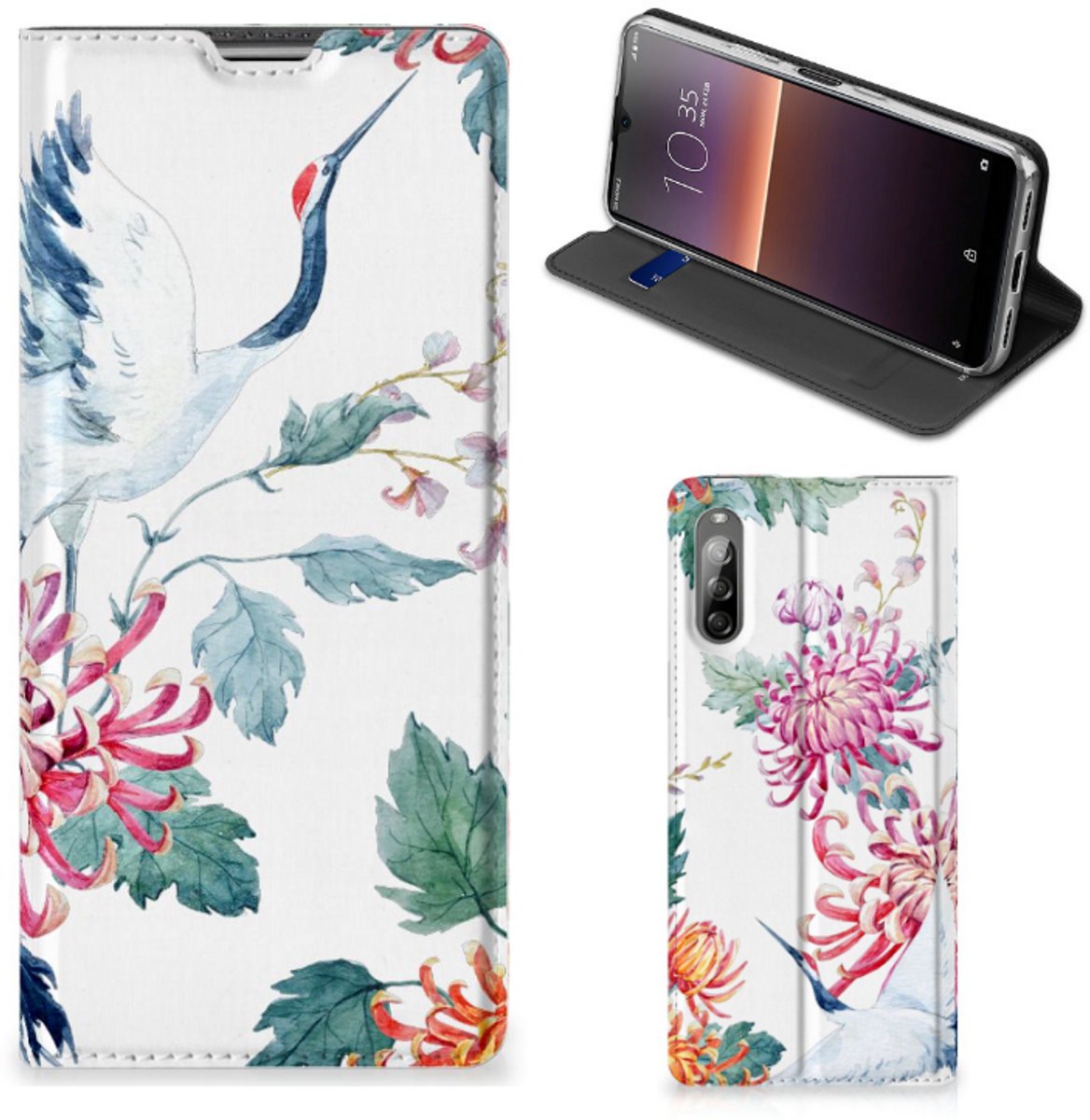 Sony Xperia L4 Hoesje maken Bird Flowers