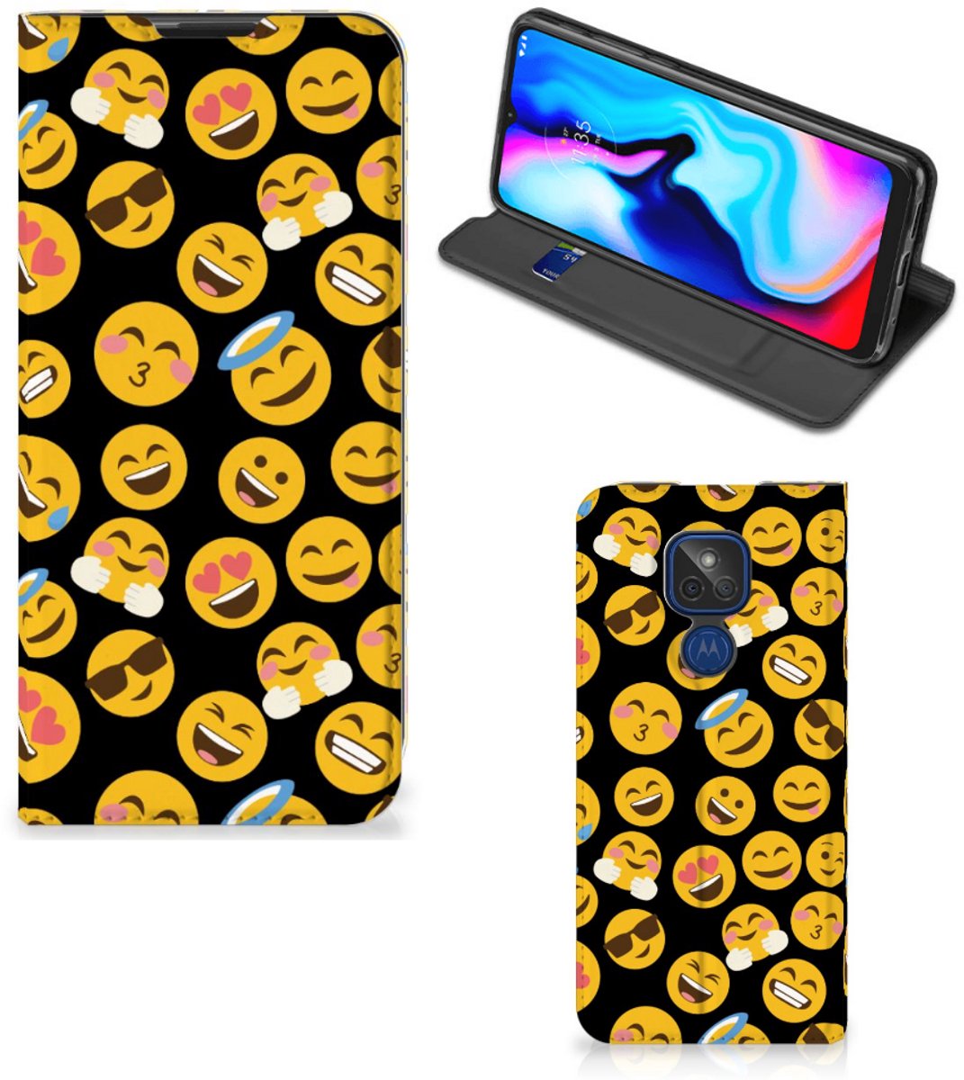 Motorola Moto G9 Play Hoesje met Magneet Emoji