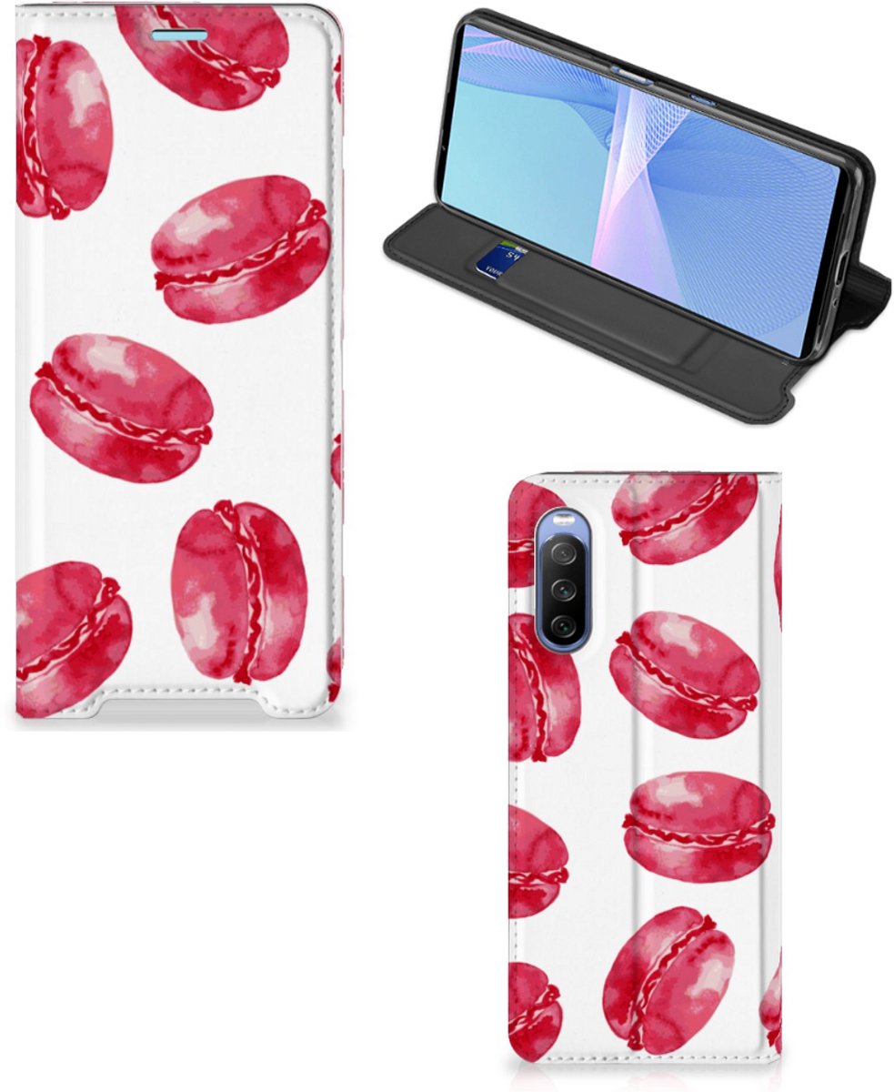 Sony Xperia 10 III Flip Style Cover Pink Macarons