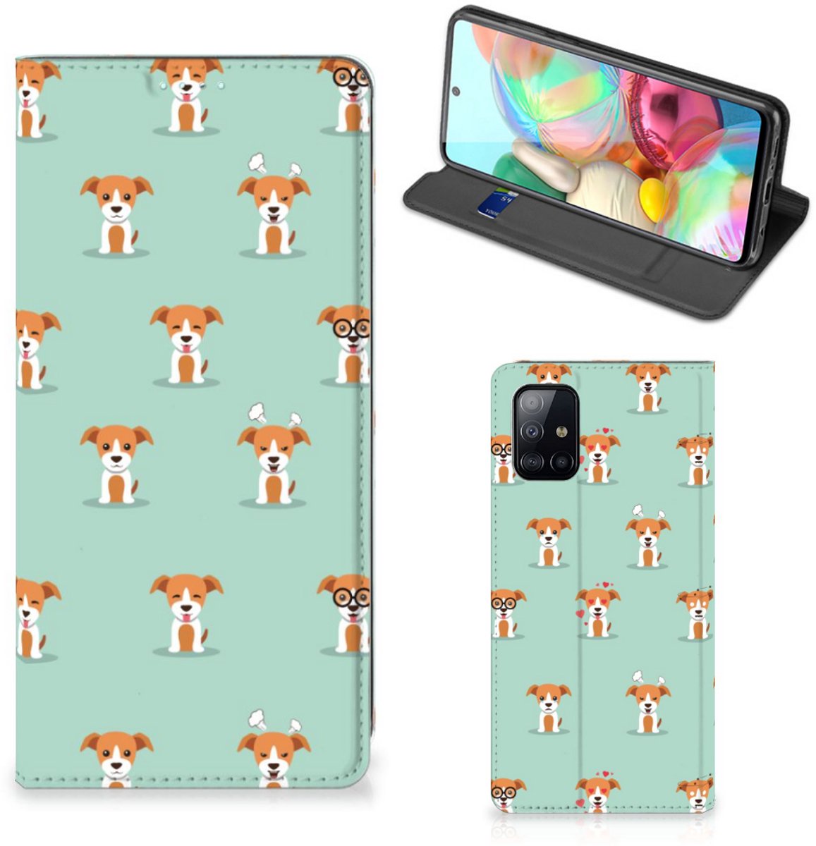 Standcase Hoesje voor Samsung Galaxy A71 Hoesje maken Pups