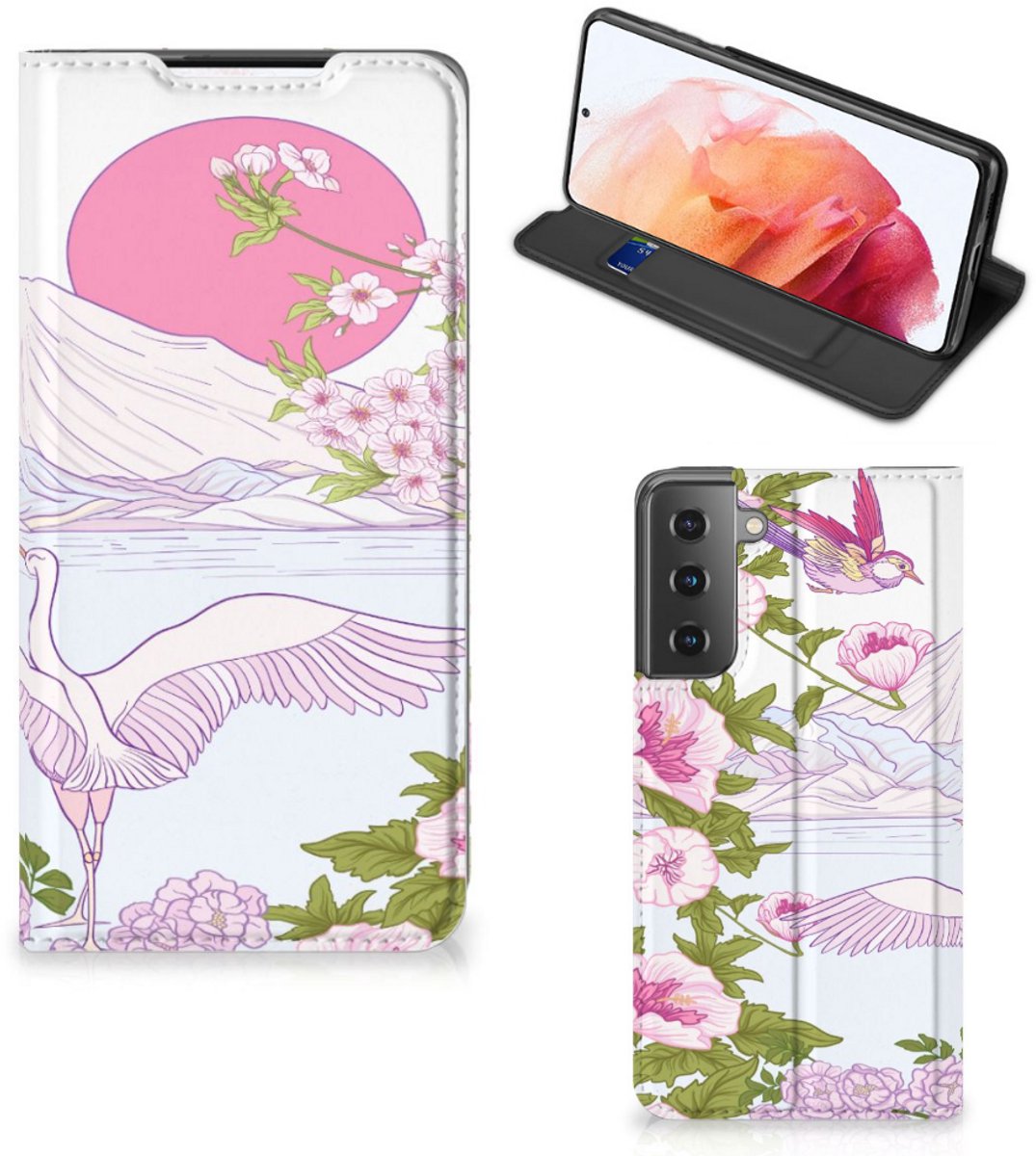 Book Case voor Samsung Galaxy S21 Hoesje maken Bird Standing