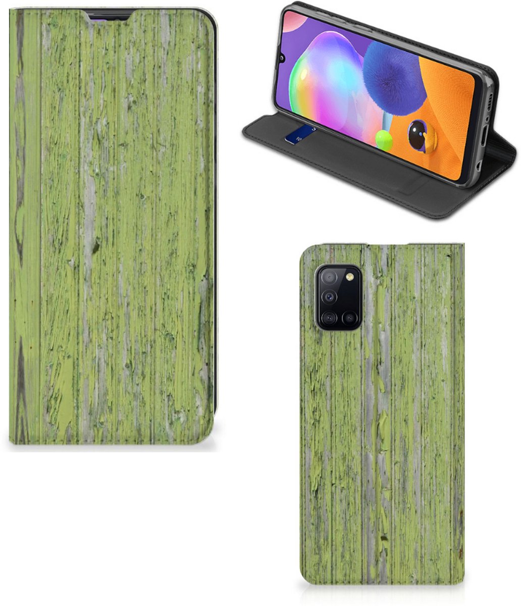 Samsung Galaxy A31 Book Wallet Case Green Wood