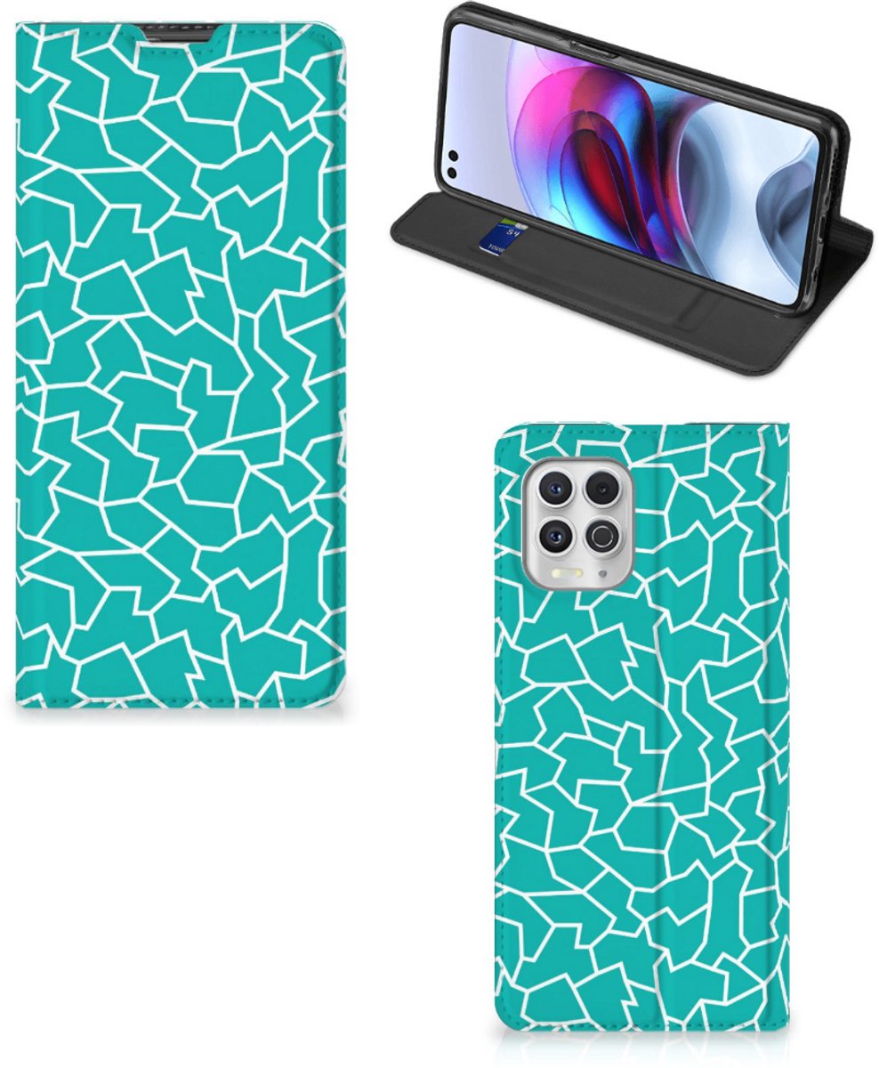 Motorola Moto G100 Bookcase Cracks Blue