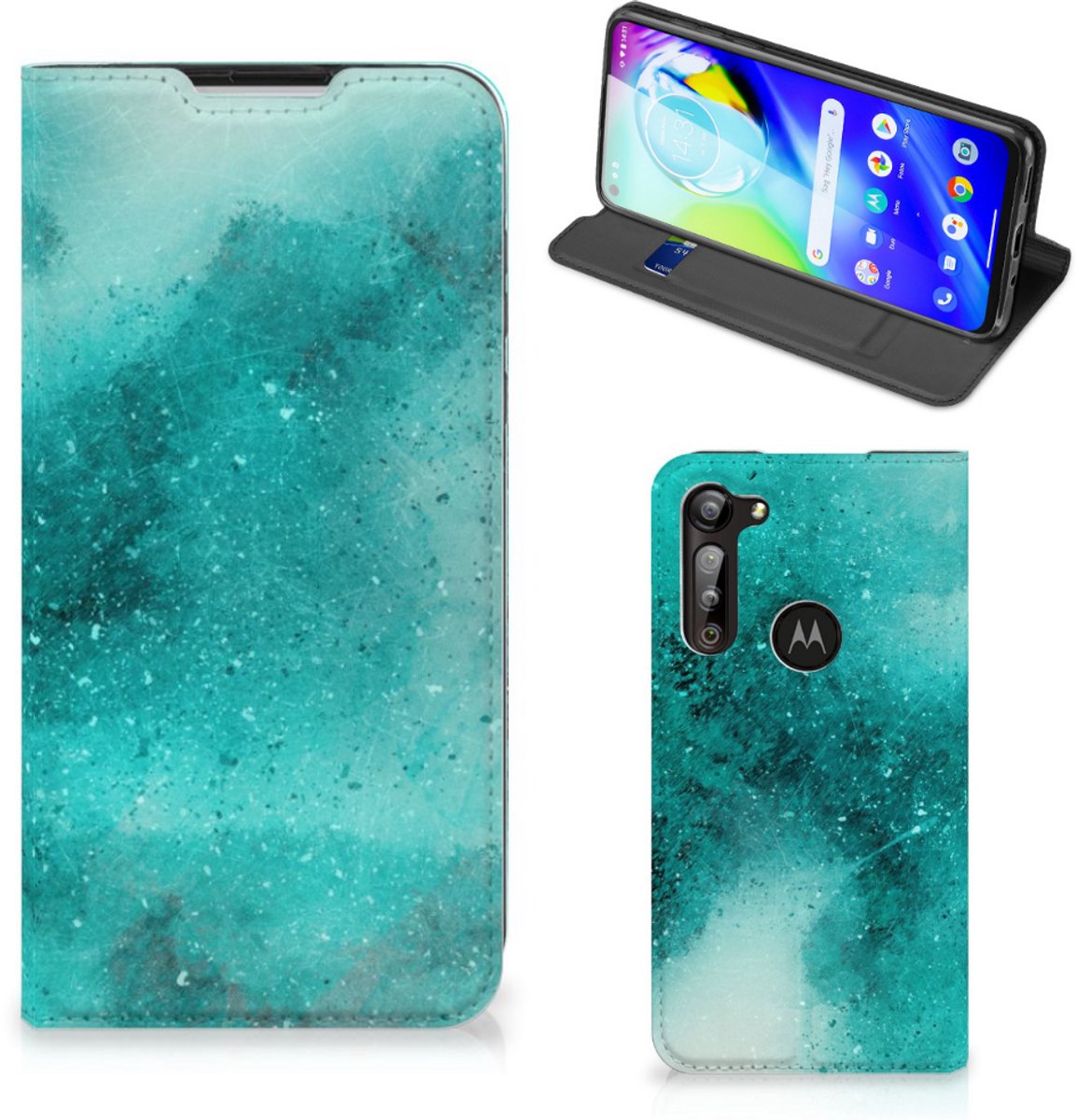 Bookcase Motorola Moto G8 Power Painting Blue