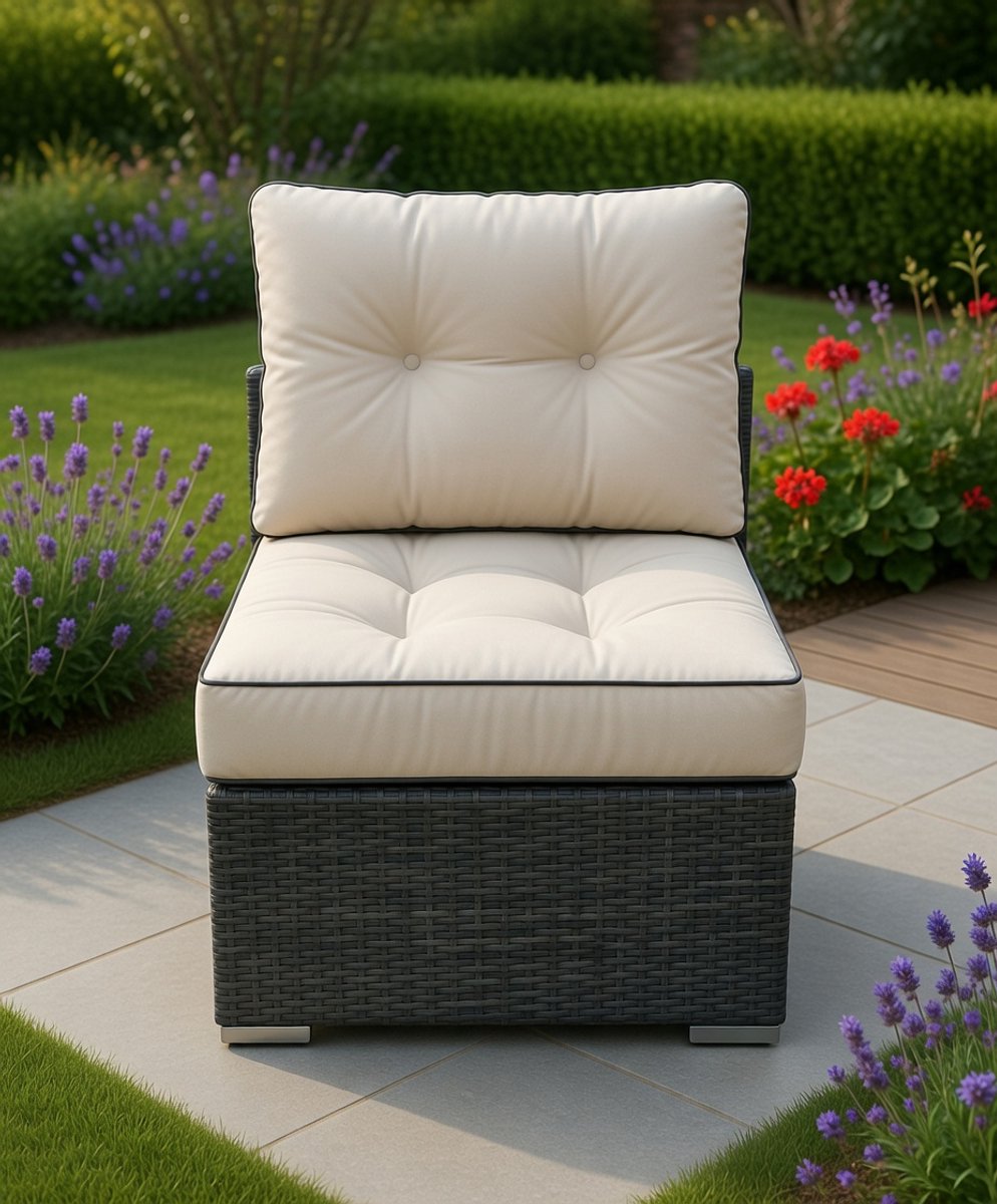 Comfortabel Tuinkussen voor Tuinmeubelen – Zacht Bekleed Kussen voor Rotan en Polyrotan Stoelen 70x70x42 cm – Beige – medahomestore – Onderhoudsvriendelijk, Tijdloos, Modern