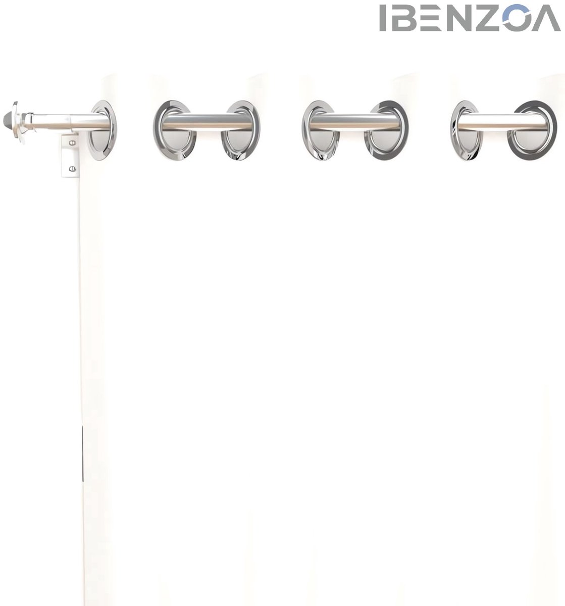 Ibenzoa Gordijn - Effen Wit - 135x180 cm - Polyester