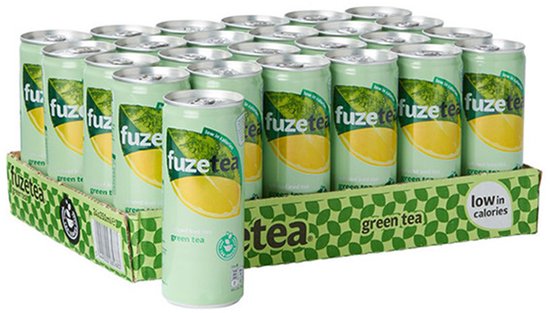 Frisdrank fuze tea green blik 330ml - 24 stuks