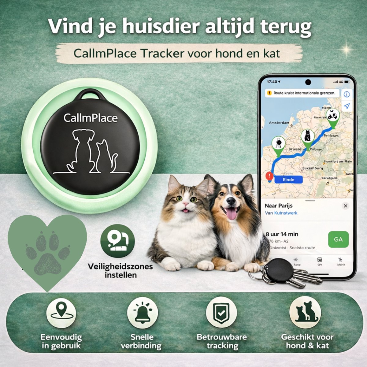 CallmPlace Huisdier Tracker - GPS Tracker voor Hond & Kat thumbnail 4