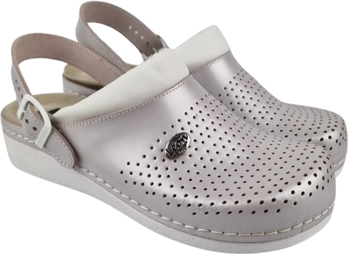 Sandalen met klitteband en antislip nop in zool - Parel pink 40