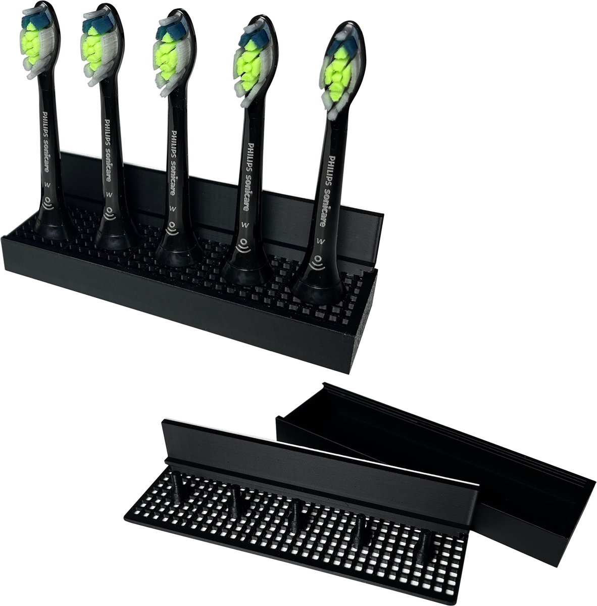 Opzetborstelhouder - Zwart - 5 Houders - Philips Sonicare - Tandenborstelhouder - Tandenborstelhouders - Electrische Tandenborstelhouder - Inclusief Bevestiging