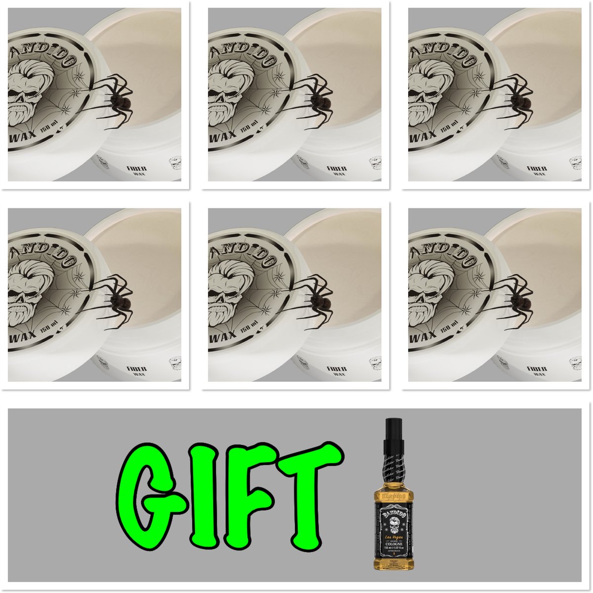 Bandido Fiber Wax 150 ml x 6 stuks. + 1x Cologne 150ml GRATIS
