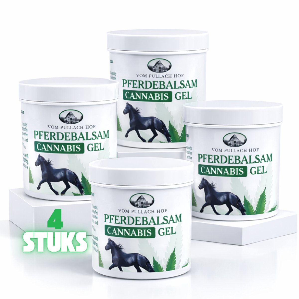 PULLACH HOF - Paardenbalsem - 4 Stuks - Cannabis Gel - 250 ml - Spieren en Gewichts pijnen