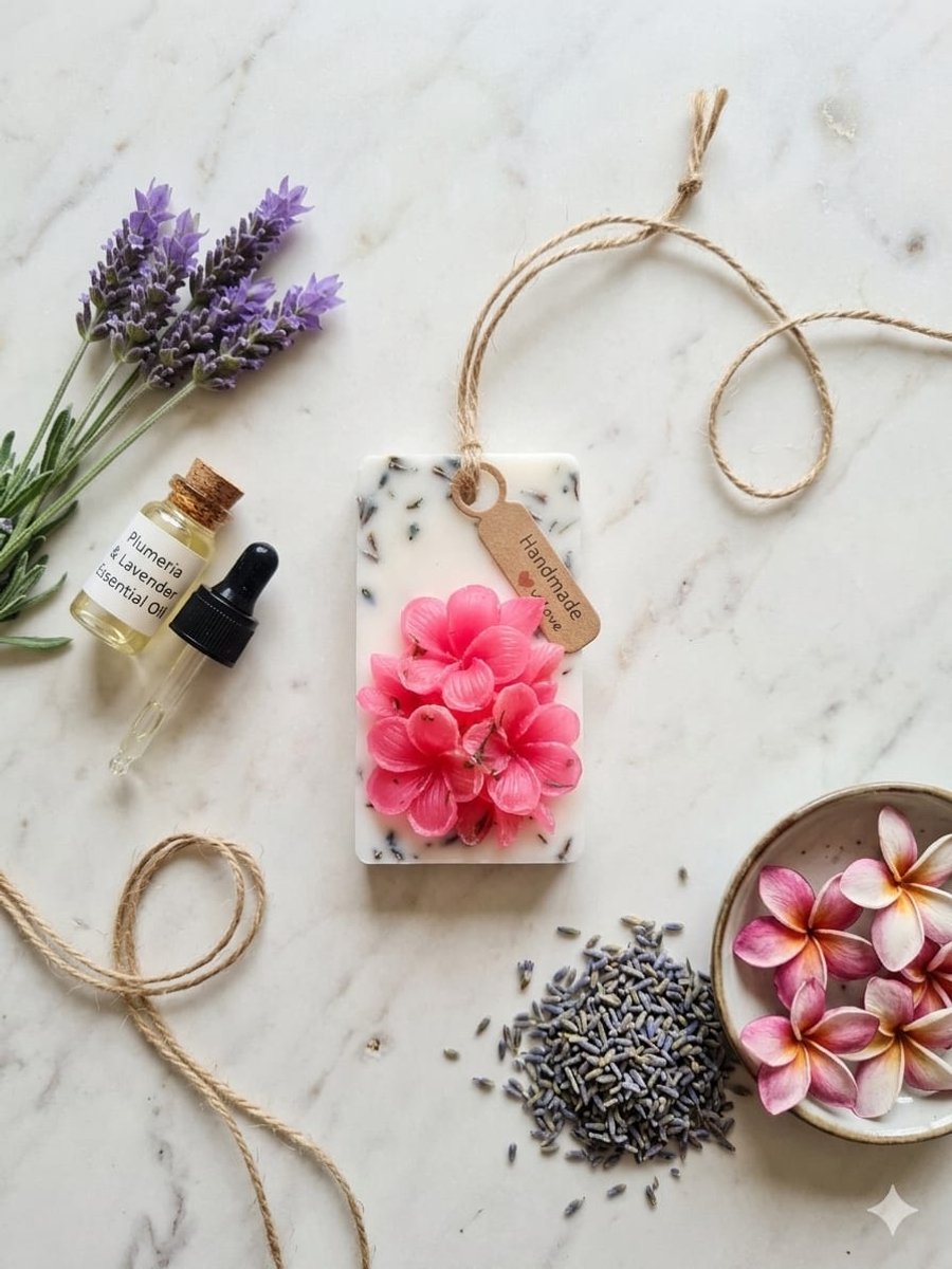 Luxe Botanische Zeeptablet - Roze Bloemen & Lavendel - Decoratieve Geurhanger