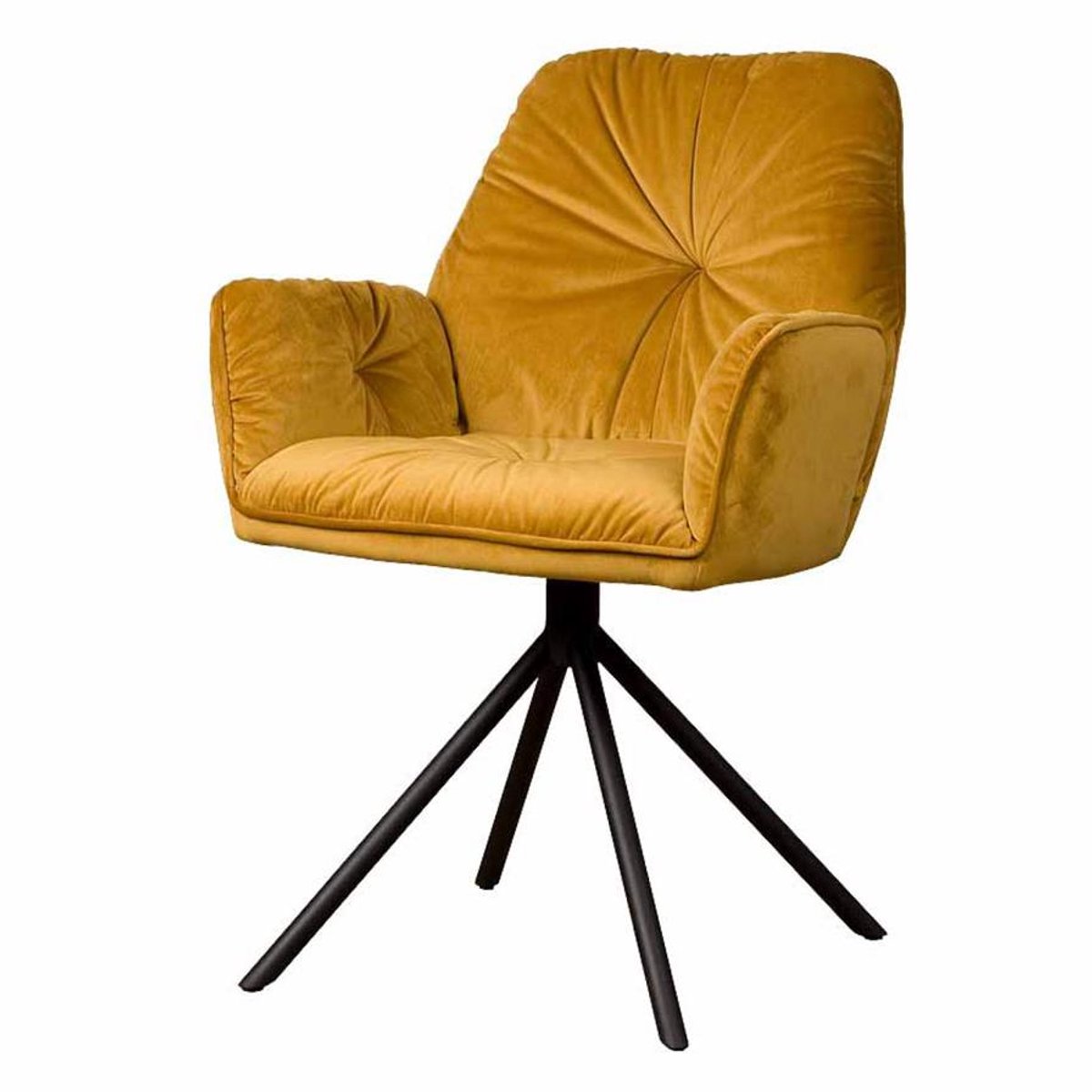 Tower Living Eetkamerstoel Palma - Geel Stof - 63x62x90cm
