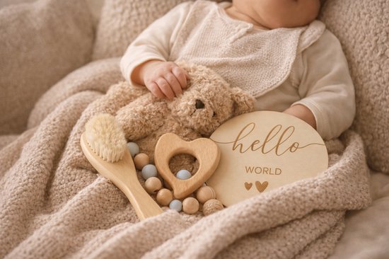 Kraamcadeau newborn – Hello World geschenkset - Tropisch turkoois — afbeelding 2