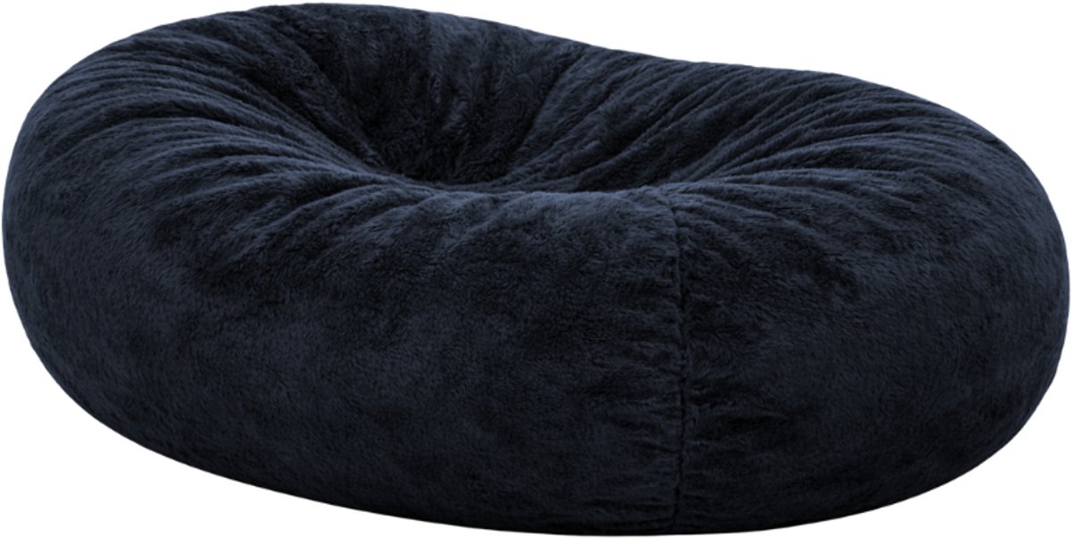 Bananair - Zitzak lang XXL afneembare hoes - imitatiebont - Blauw - 160 cm