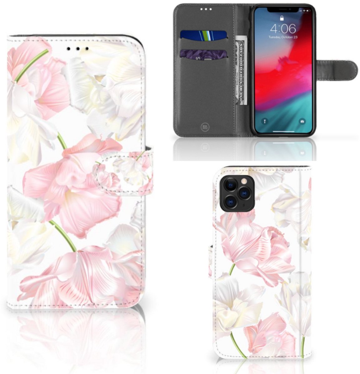 Book Case voor Apple iPhone 11 Pro Max Hoesje Lovely Flowers