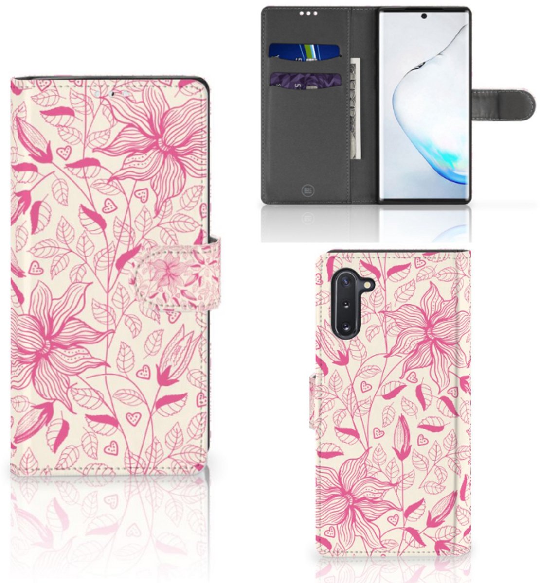 Samsung Galaxy Note 10 Hoesje Pink Flowers