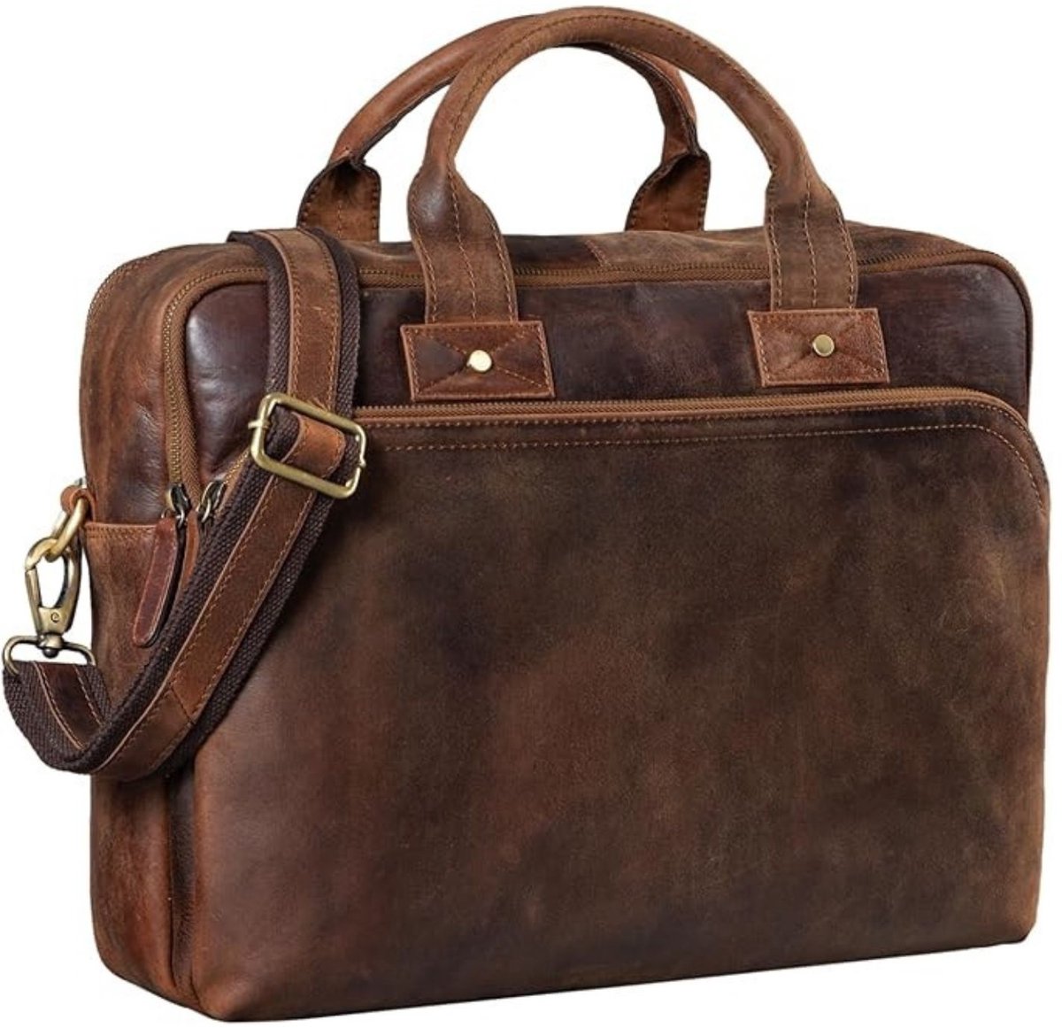 Leren Laptoptas - Laptoptas - Leren Tas - Luxe Leren Laptoptas - Werktas - Schoudertas - Business Tas - Leren Business Tas - 15,6 inch - Bruin - van Imperatoris