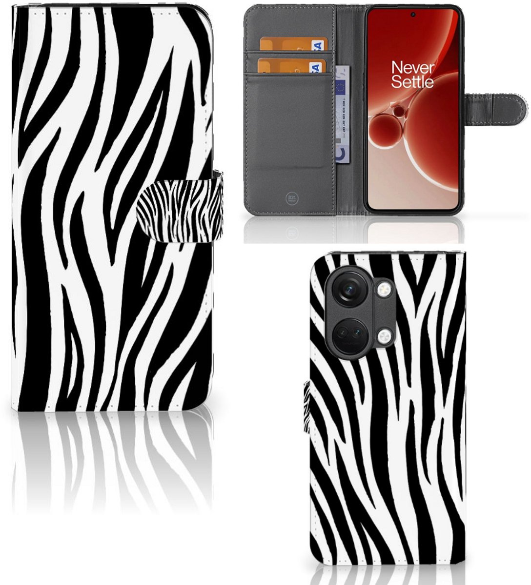 OnePlus Nord 3 Telefoonhoesje met Pasjes Zebra