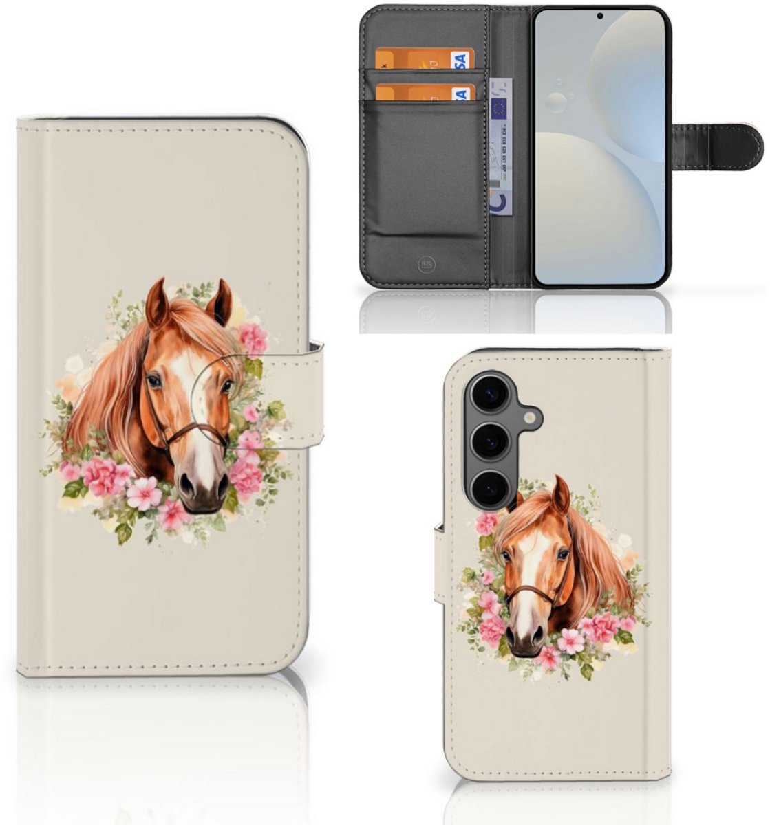 Telefoonhoesje met Pasjes voor Samsung Galaxy S25 Paard