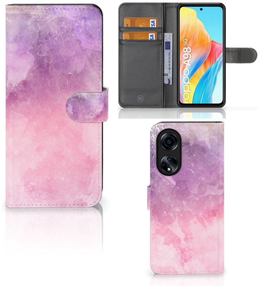 Hoesje OPPO A98 5G Pink Purple Paint