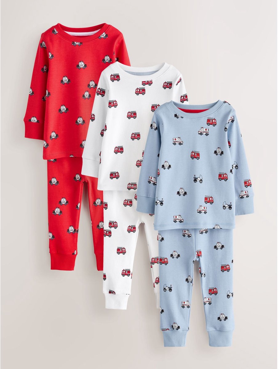 Next - Jongens - Mini Knusse Pyjama's 3 Set - Blauw