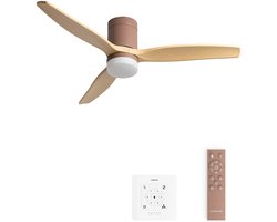 CREATE - Stille 40W plafondventilator met technische ABS bladen in verschillende maten - M - Met licht - Controller voor wandmontage - WIND CALM