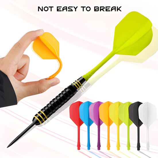 Dart Shafts en Flights Set 12 Stuks - 2BA Geïntegreerde Dart Flights - K Flex Stijl - PC Dart Shafts - Wit & Zwart - Dart Accessoires van Merkloos — afbeelding 3