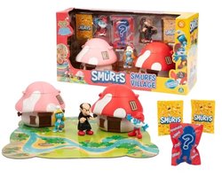 Speelset de smurfen - 2 huisjes en 4 figuurtjes - Giochi Preziosi