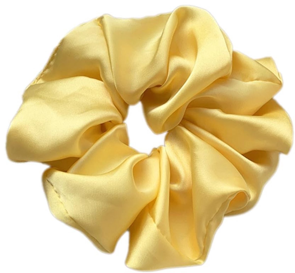Pack van 5 Satin Zijde Scrunchies - Gele Haarbanden voor Vrouwen en Meisjes