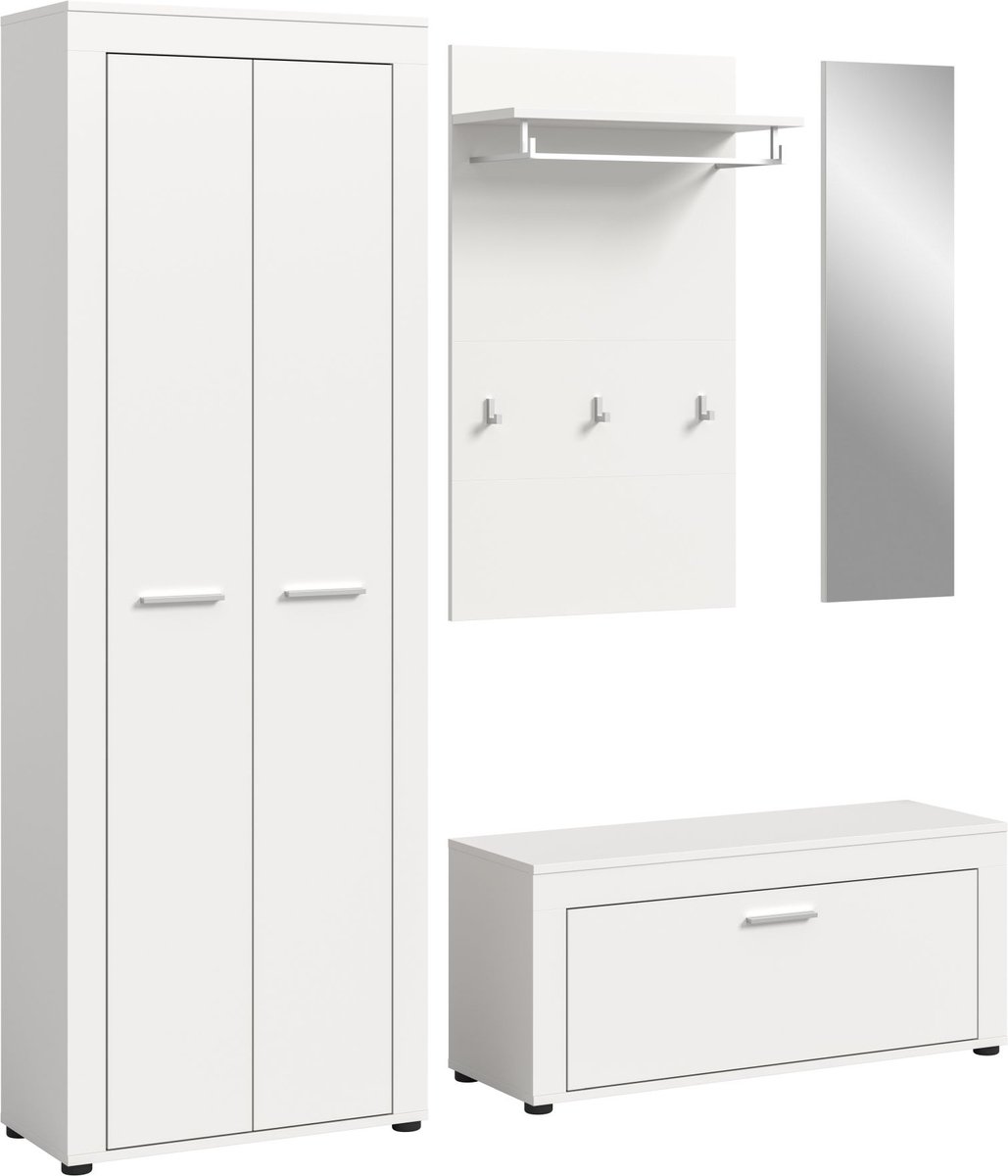 Jam garderobe opstelling 4 delen wit.