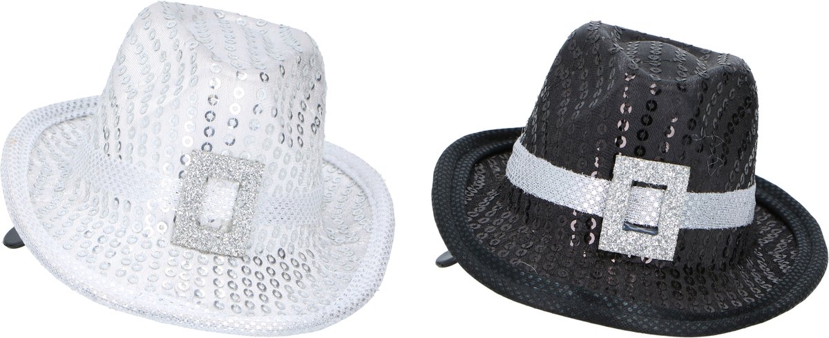 Party Time Haarclip Hoed - Mini Hoed Haarclip met Pailletten - Party Hoed Accessoire - Verkleed Accessoire - 1 Willekeurige Kleur