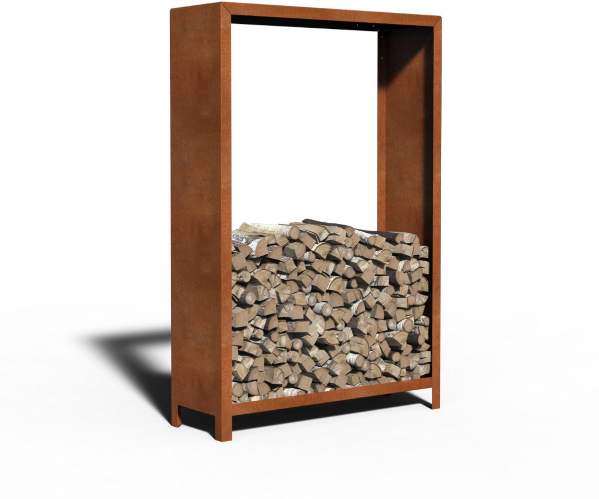 Cortenstaal Houtopslag Standaard | 120 x 40 x 180