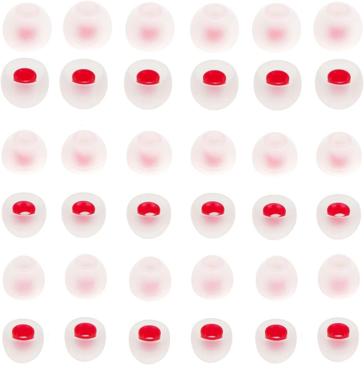 Vervangende Oordopjes, 36 Stuks, Zachte en Comfortabele Silicone Oordopjes voor In-Ear Hoofdtelefoons, Binnen Diameter 4.5-6mm, Geschikt voor Diverse Merken