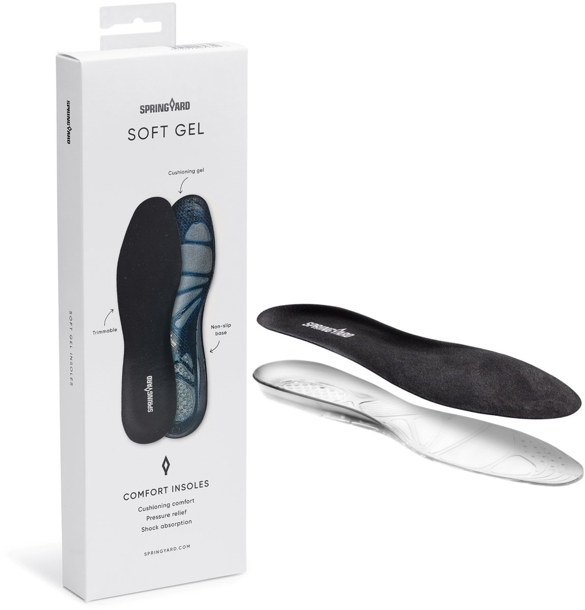 SPRINGYARD Soft Gel - dempende inlegzolen met antislip - 43/46
