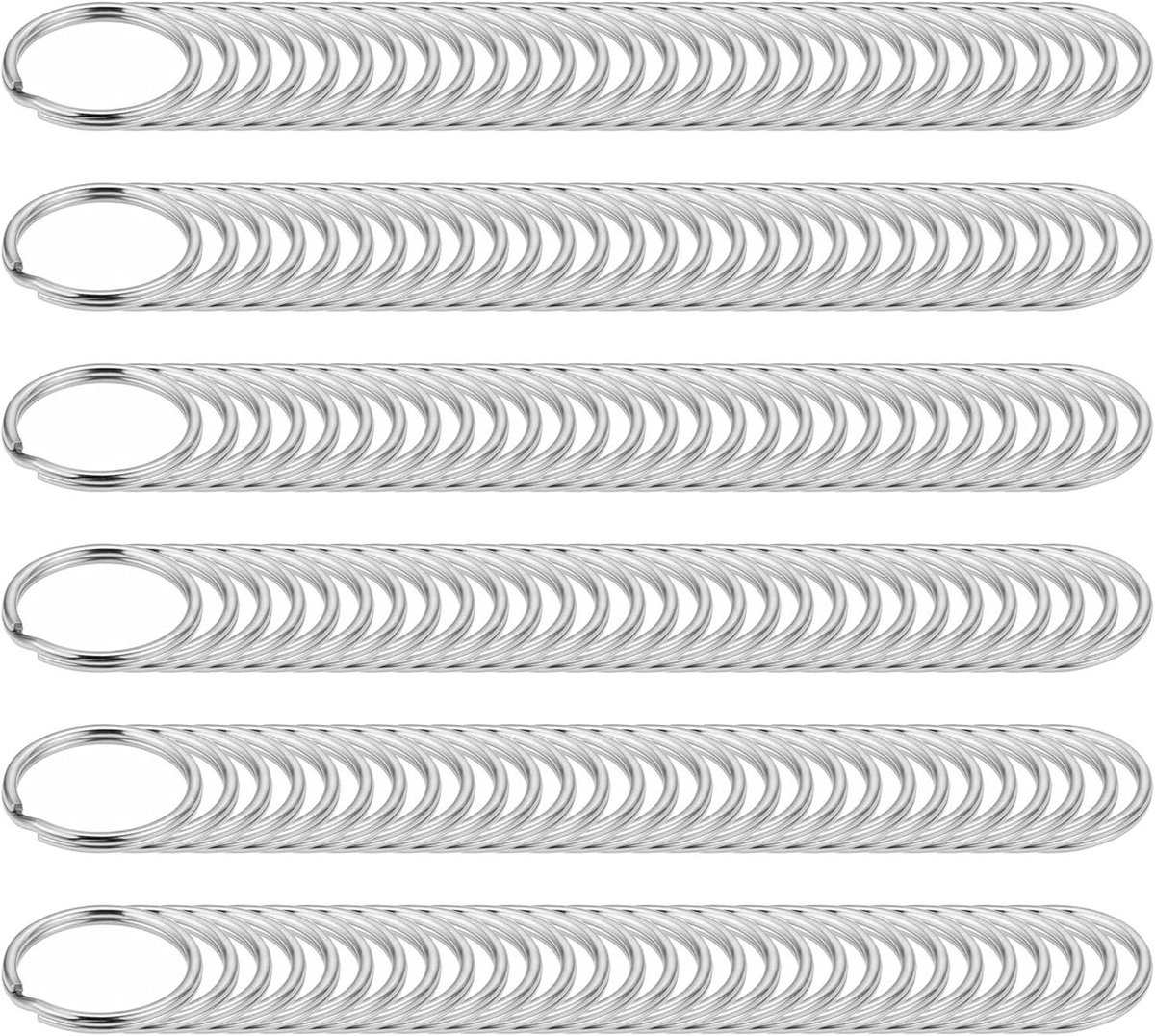 200 Stuks 20mm Sleutelhangers Dubbele Lussen voor Sieraden, Armbanden en Creatieve Knutselprojecten (Zilver)