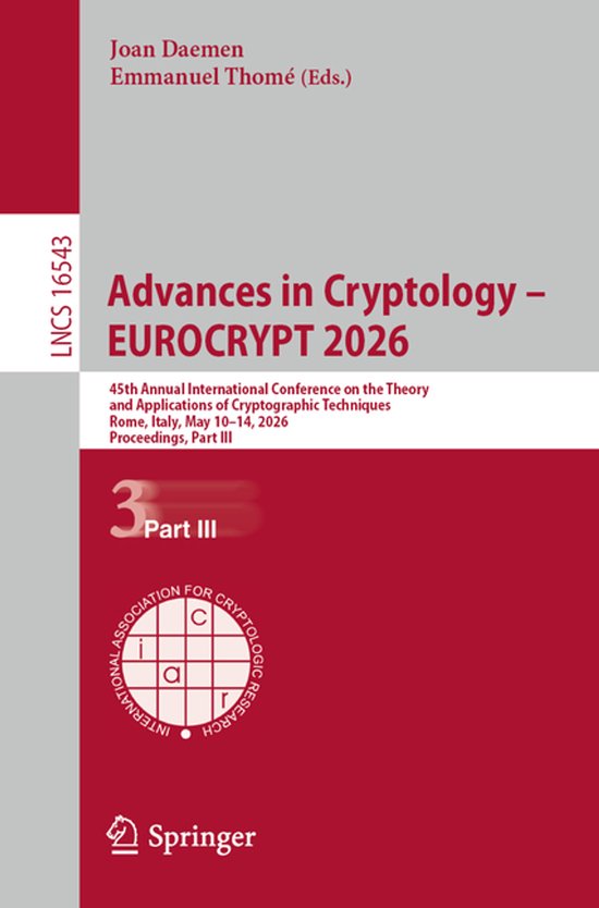 Lecture Notes in Computer Science16543- Advances in Cryptolo ... - cover