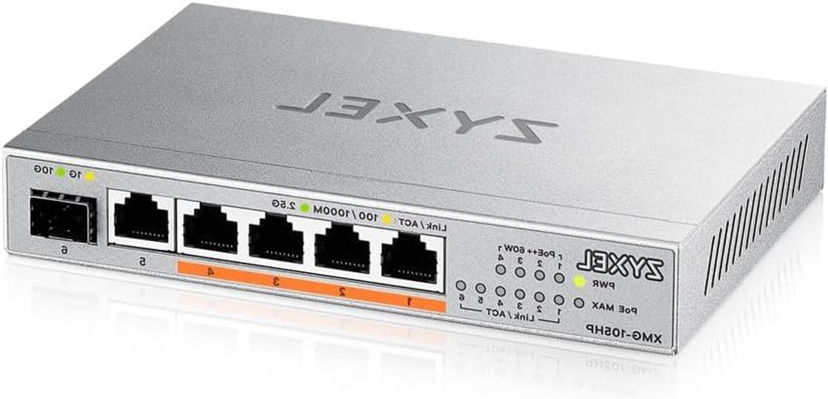 Netwerk Switch - PoE Switch - Netwerk Uitbreiden - 5 Multi-Gig Poorten - 70W Vermogen - Zwart